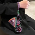 Czarne etui saszetka uchwyt zestaw