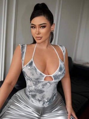 Wzorzysta zdobiona bluzka (L)