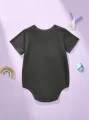 Czarne body krótki rękaw nadruk (6-9M)