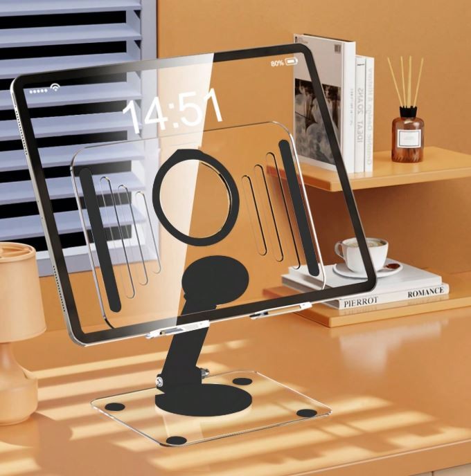 Przezroczysty stojak na tablet