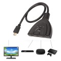 Czarny 3 portowy kabel HDMI