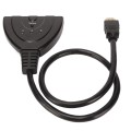 Czarny 3 portowy kabel HDMI