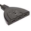 Czarny 3 portowy kabel HDMI