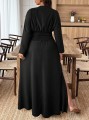 Czarna sukienka długie rękawy (3XL)