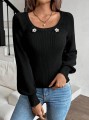 Czarny dopasowany sweter (M)