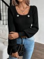Czarny dopasowany sweter (M)
