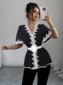 Czarna bluzka pasek (XS)