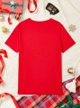 Czerwony t-shirt unisex nadruk (M)