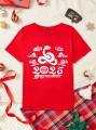Czerwony t-shirt unisex nadruk (M)