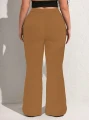Brązowe spodnie dzwony (1XL)