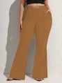 Brązowe spodnie dzwony (1XL)