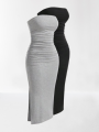 Czarna szara sukienka 2pack (4XL)