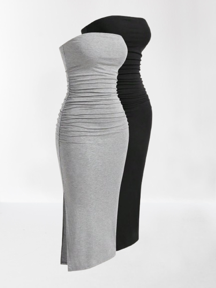 Czarna szara sukienka 2pack (4XL)