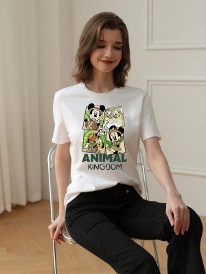 Biały t-shirt nadruk (M)