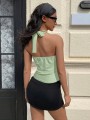 Zielony top guziki (M)