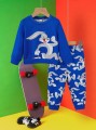 Niebieski komplet spodnie bluza (12-18M)