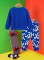 Niebieski komplet spodnie bluza (12-18M)