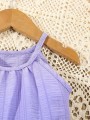 Fioletowy komplet sukienka torebka (12-18M)