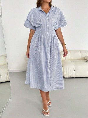 Dwukolorowa sukienka paski (2XL)