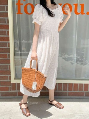 Biała sukienka krótkie rękawy (L)