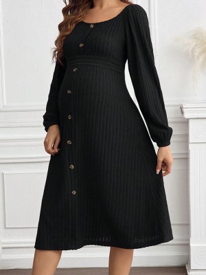 Czarna sukienka guziki (XL)