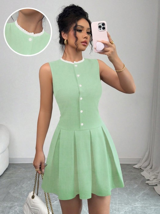 Seledynowa sukienka mini (L)