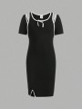 Czarna sukienka cut out (8L)