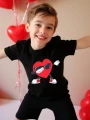 Czarny t-shirt nadruk (12L)