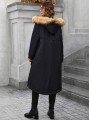 Czarna ciążowa kurtka parka kaptur (M)