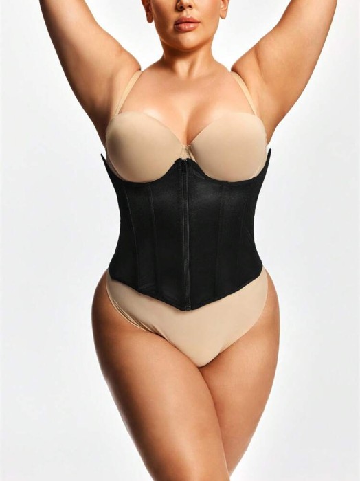 Czarny gorset modelujący zamek (1XL)