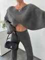 Dzianinowy komplet spodnie sweter (L)