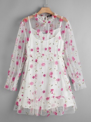 Biała sukienka halka wzór (0XL)