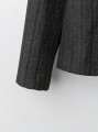 Czarny prążkowany sweter stójka (XL)