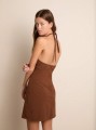 Brązowa sukienka mini (XL)