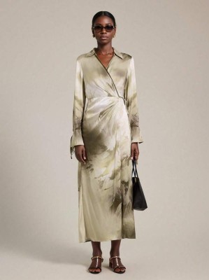 Kopertowa sukienka długie rękawy (L)