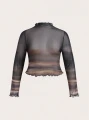 Prześwitujący top siatka (0XL)