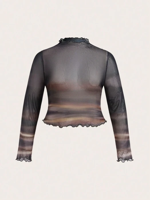Prześwitujący top siatka (0XL)