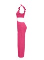 Różowy kombinezon cut out (XL)