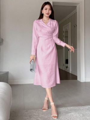 Midi sukienka brudny róż (2XL)