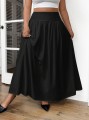 Czarna spódnica maxi marszczenia (0XL)