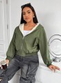 Ocieplana kurtka khaki kaptur (0XL)