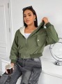 Ocieplana kurtka khaki kaptur (0XL)