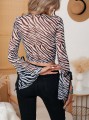 Wzorzysty prześwitujący top (XS)