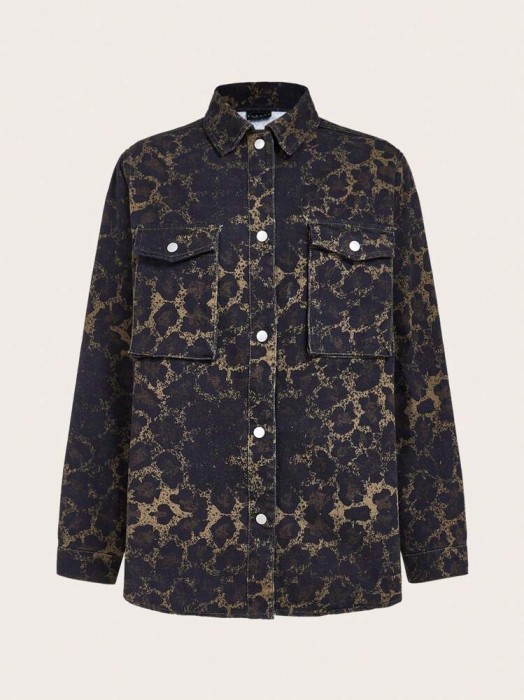 Wzorzysta kurtka jeansowa oversize (XS)
