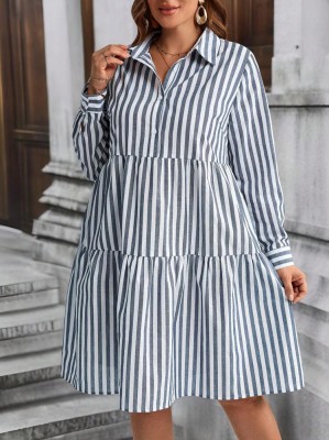 Dwukolorowa sukienka paski (5XL)