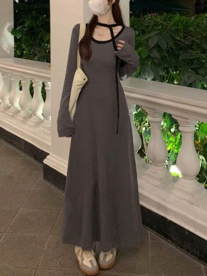 Dzianinowa sukienka długie rękawy (S)