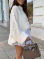 Śmietankowy kardigan oversize (1XL)