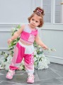 Kolorowy komplet spodnie top (9-12M)