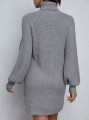 Szara dzianinowa sukienka golf (M)