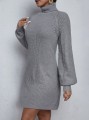 Szara dzianinowa sukienka golf (M)
